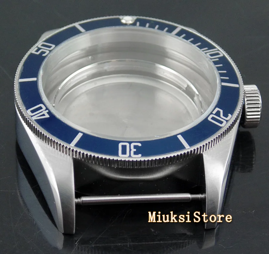 Чехол для часов с синим сапфировым стеклом 41 мм подходит ETA 2836/2824 Mingzhu 2813 Miyota 82 series