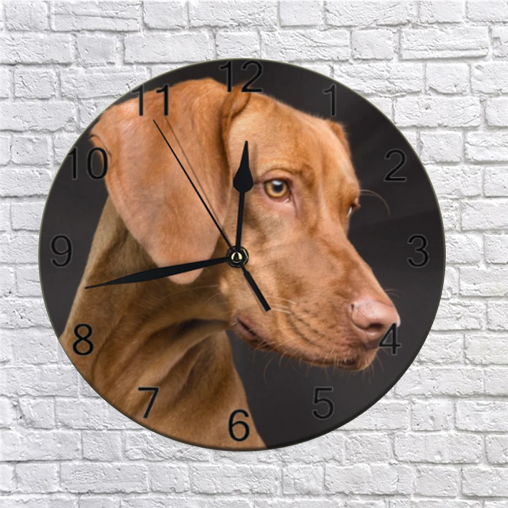 25 см собаки печать Настенный декор часы цифра цифровой циферблат немой бесшумный