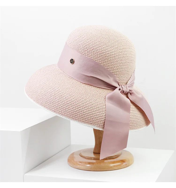 202103-samepu new summer  Hepburn style  Lampshade modeling leisure lady  paper bucket cap women  fishermen hat