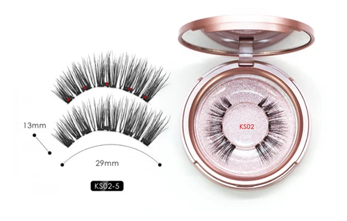 KS02 eyelash 1 пара 5 накладные ресницы на магнитах ручной работы натуральные накладные ресницы намагниченные ресницы должны использовать с магнитной подводкой для глаз - Цвет: KS02 eyelash