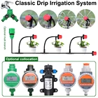 Система капельного орошения 5-50 м, автоматический садовый шланг сделай сам, наборы микрокапельного полива с регулируемыми капельницами, домашние принадлежности