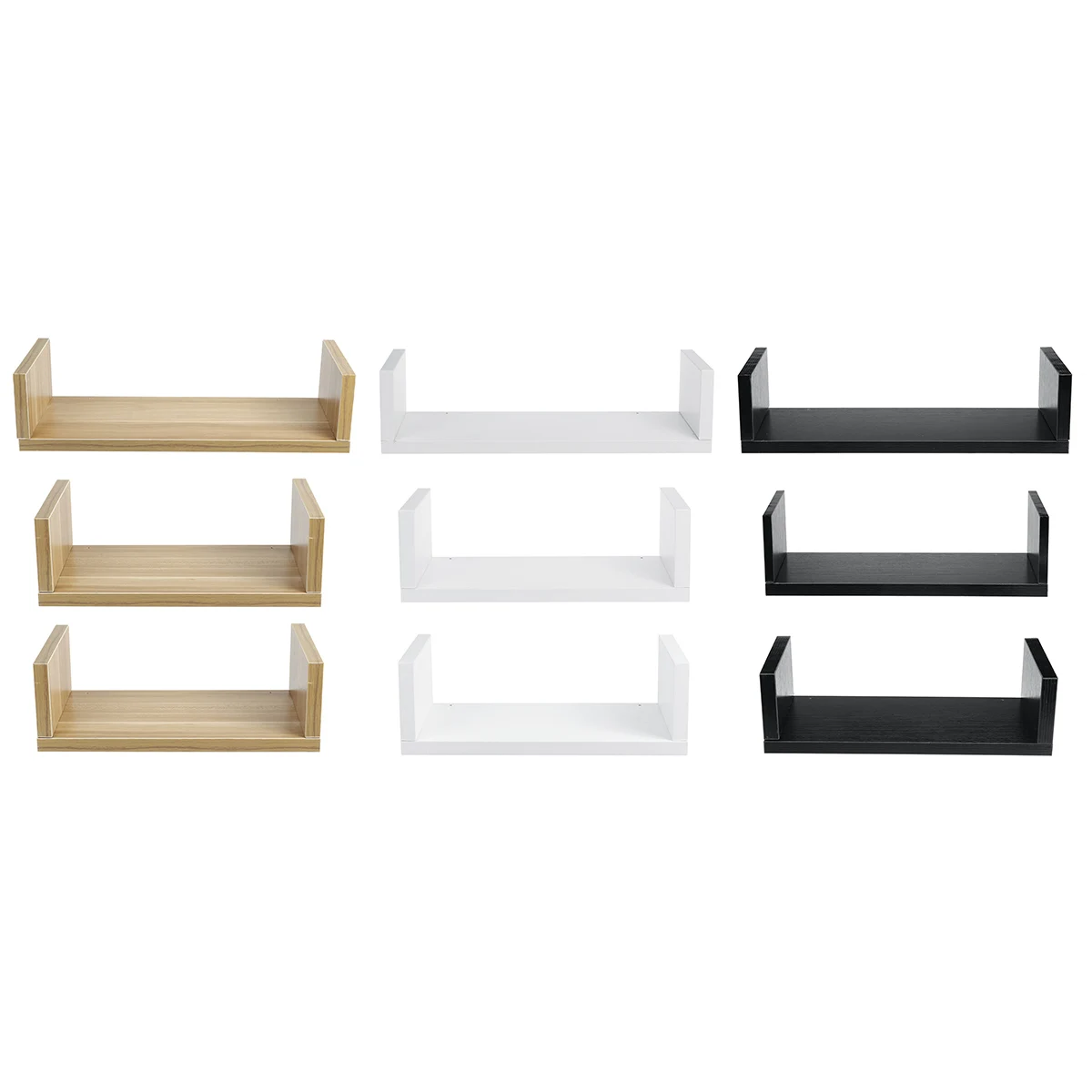 

Wall Mounted Storage Rack Wood Shelves Room Display Floating Shelf Rack Bookshelf for Book/Media/CD/DVD Storage Home Decor