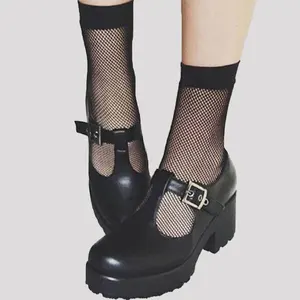 Белые дышащие сетчатые тонкие однотонные сексуальные сетчатые женские носки для девочек, милые забавные носки на каблуках, с жемчугом, сетчатые милые кружевные носки