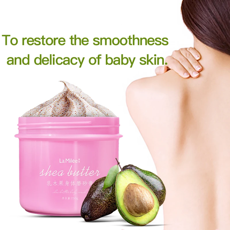 

LAMILEE Exfoliating Gel Body Scrub Cream Shea Butter Fruit Skin Whitening Go Cutin Dead Skin Moisturizing Body Care 250G