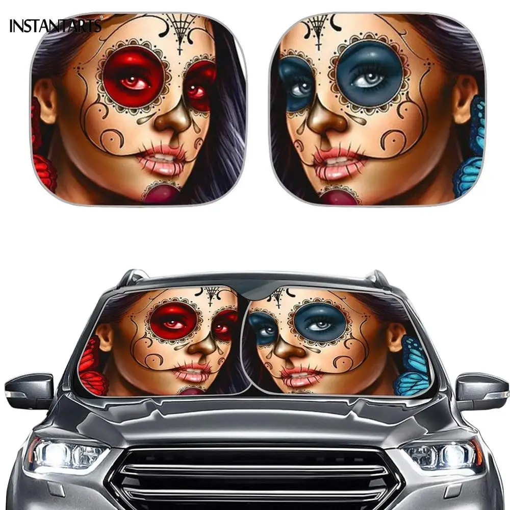 День мертвых в готическом стиле с изображением сахарного черепа цветочным