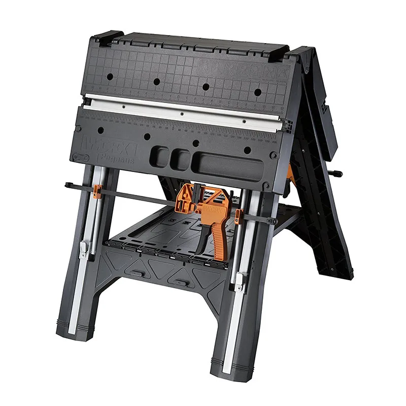 WORX WX051 многофункциональный Рабочий стол и Sawhorse с быстрыми зажимами и прищепками WX051