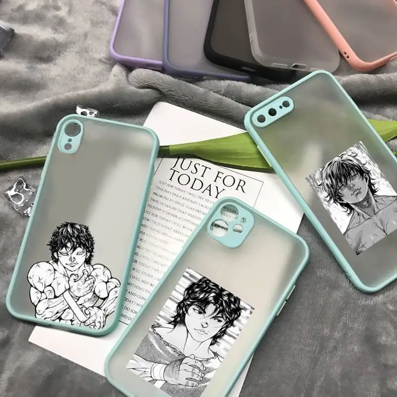 

Baki hanma physique Phone Case for iPhone 13 12 XS 11 pro max mini se2020 7 8 plus X XR color blue matte transparent funda