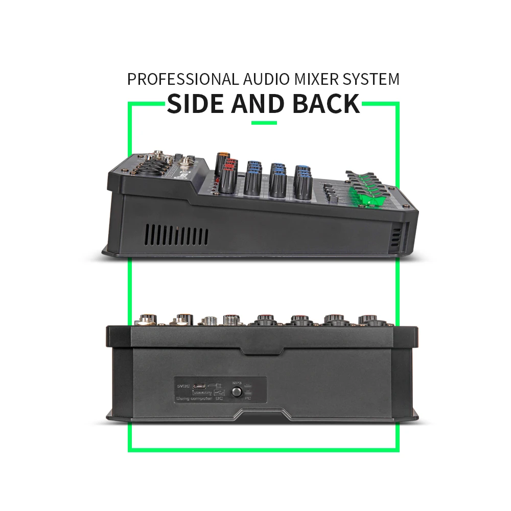X4/6 DJ портативная мини консоль аудио Миксер с DSP эффектом звуковая карта USB 48 В
