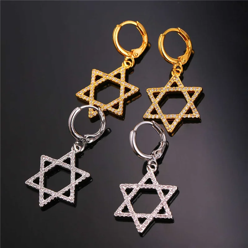 Collare Ювелирные наборы для женщин Magen David Star золотого/серебряного цвета