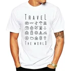 Мужская футболка с изображением знаков путешествий, футболка с круглым вырезом и короткими рукавами Для Путешествий, Походов, всемирно известная футболка
