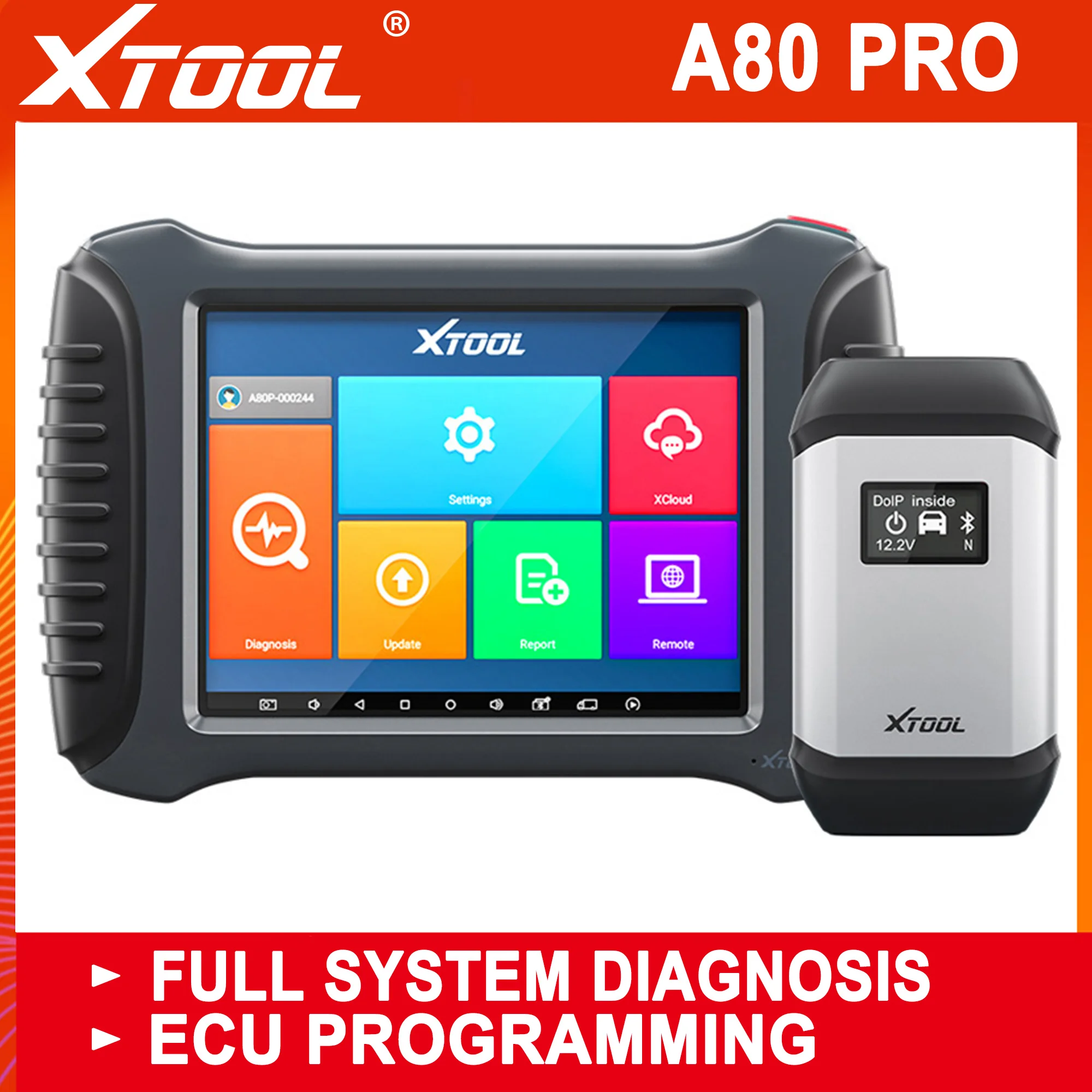 XTOOL A80 PRO Full system Diagnostic tool Auto key programmer ECU coding odometer adjustment OBD2 EEPROM Adapter Free update NEW |