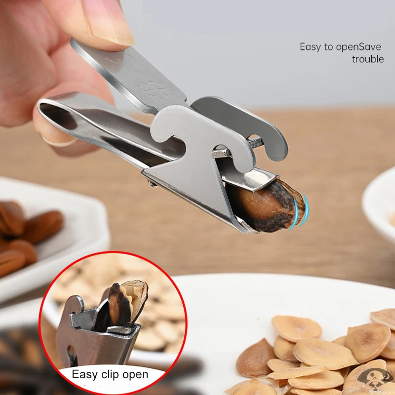 

Stainless Steel Melon Seeds Opener Clamp Peeler Multi-Function Walnut Pine Sheller Opener Folder Kitchen Nut Cracker Tool