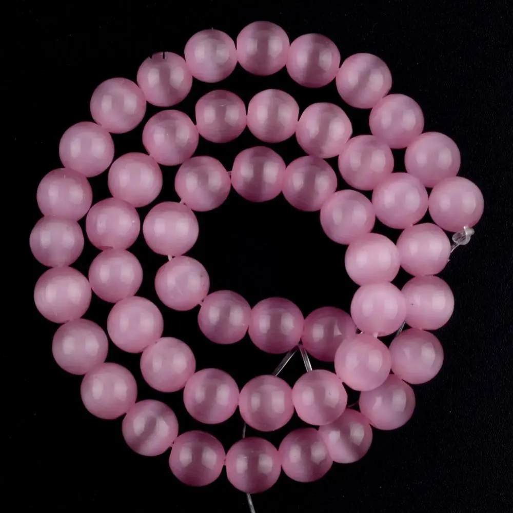 Бусины из натурального камня кошачий глаз круглые незакрепленные бусины для