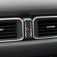 carbon fiber car center control safety warning button cover decorative sticker trim for mazda cx 5 cx5 cx 5 2017 2018