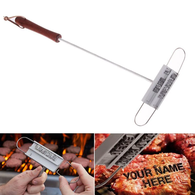 BBQ Barbecue Branding Iron Signature Name Marking Stamp Tool Meat Steak Burger 55 x Letters Arbitrarily arranged |
