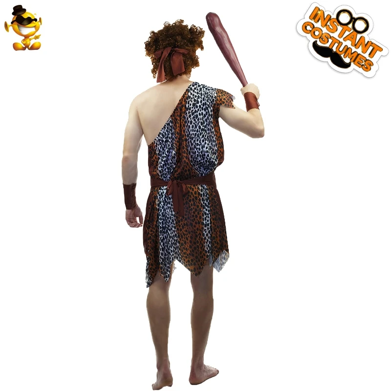 

Mens Caveman Costume Ancient Historical Stone Age Cosplay Halloween Costumes for Adults