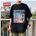 Хлопковая уличная одежда для пар, высокое качество, стильная футболка с изображением Бритни Спирс