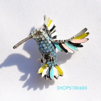 fashion jewelry rhinestone elegant sea birds brooch multi color women classic pin lady daily coat accessories corsage ornaments