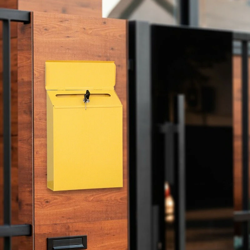 1Pcs Modern Mailbox Comment Letter Deposit Suggestion Drop Box Secured Payments Key Paperwork Secure Postbox Decor | Дом и сад