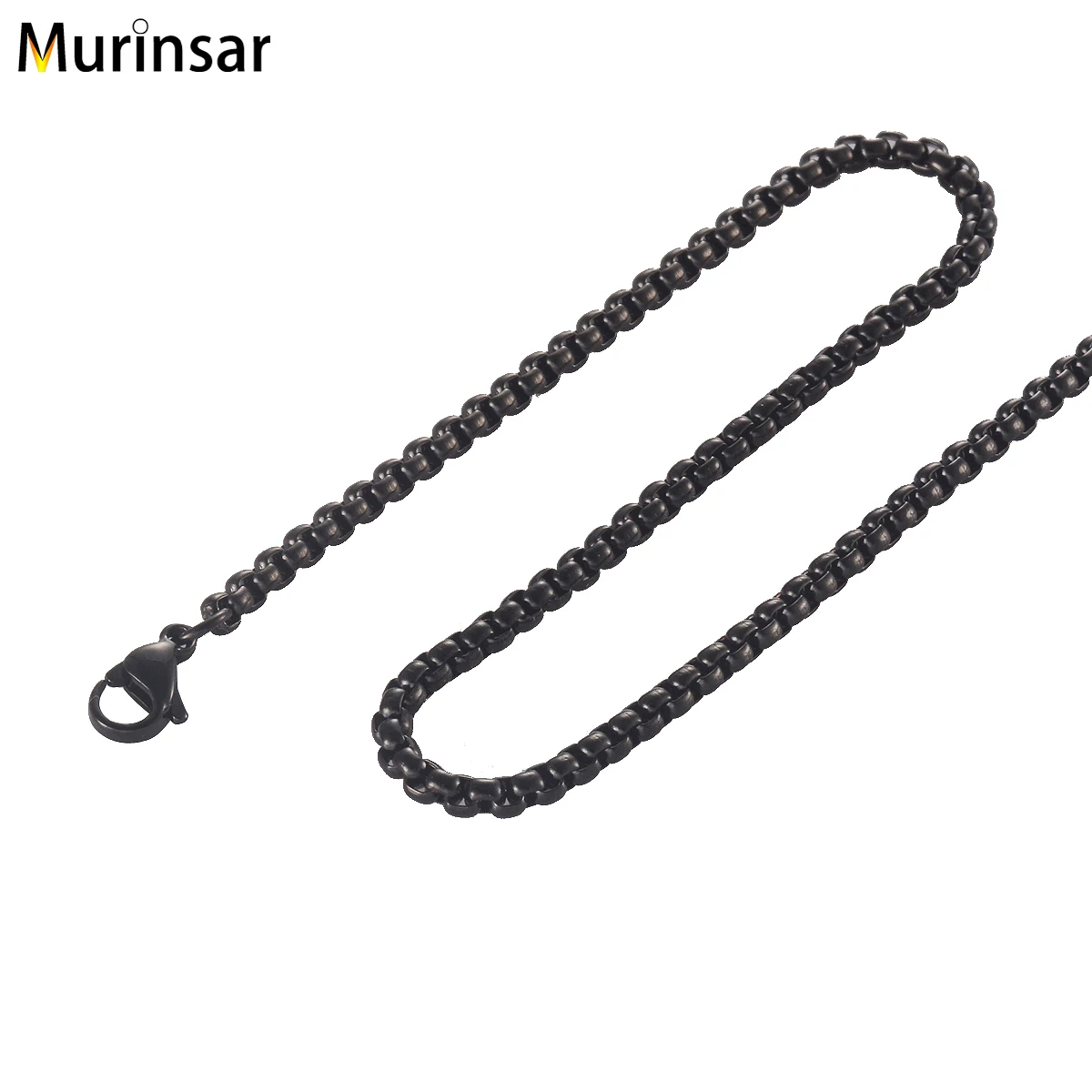 Men's Stainless Steel Necklace Width 3/4mm Round Box Link Chain High QualityFashion Women Stainless Steel Jewelry Gift