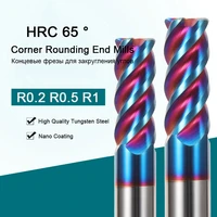 corner radius end mill cnc r ballnose milling cutter tungsten carbide steel metal router tool 4 flutes r0 5 r1 surface machining