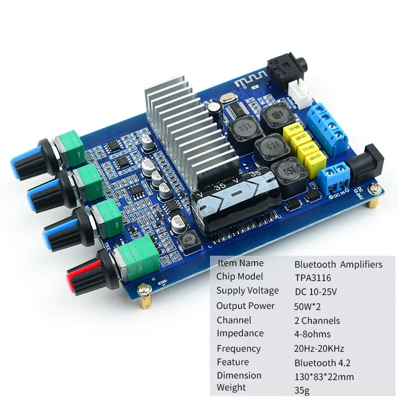 Плата усилителя UNISIAN TPA3116 Auido Bluetooth 4 2 2x50 Вт 0 каналов усилители мощности управление