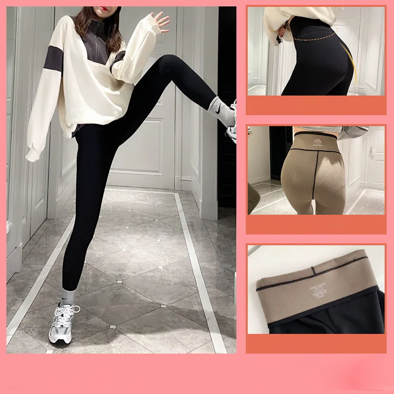 

Winter Leggings Women Velvet Warm Pants Hight Waist Leggings Women Solid Color Stretchy Comfortable Keep Warm Girl Casual News