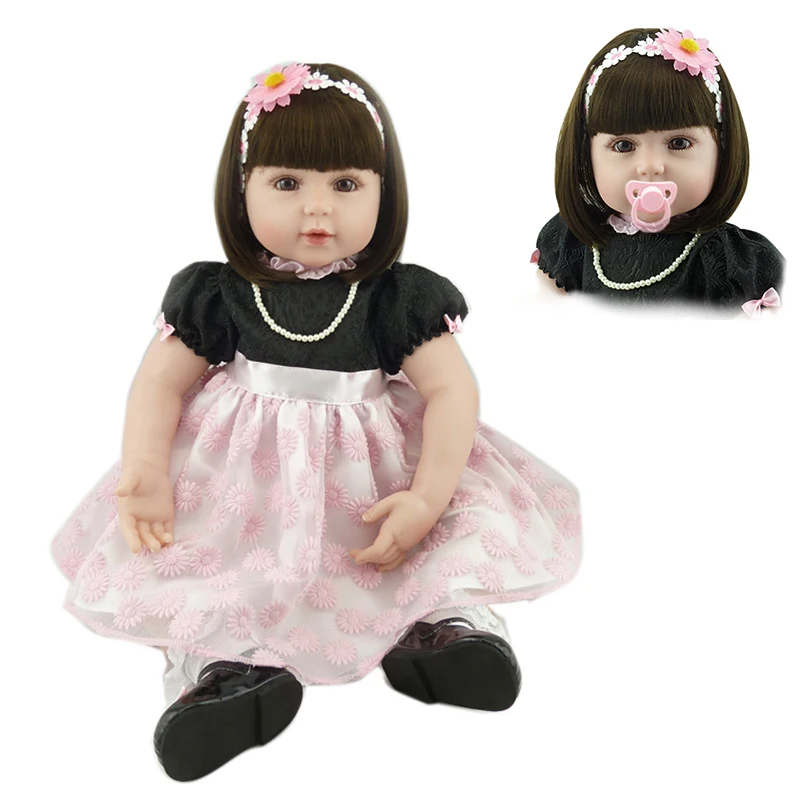 

New 24" Silicone bebe High Quality Reborn Toddler Reborn Baby Girl Dolls Soft Body Sleeping Doll Realistic Toys Playmate Kids