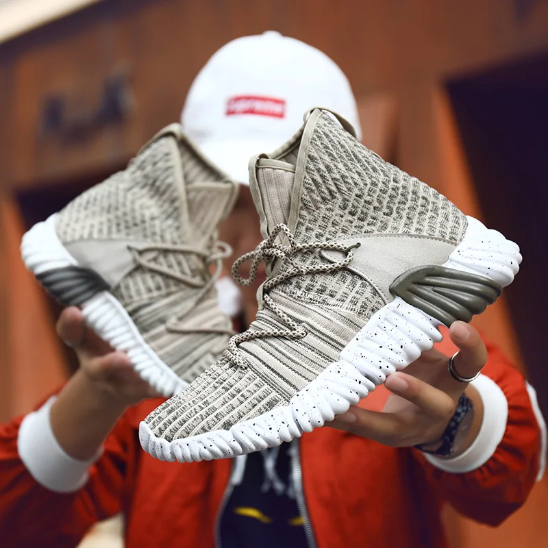 Мужские кроссовки с дышащей сеткой Повседневные Легкие высоким берцем на