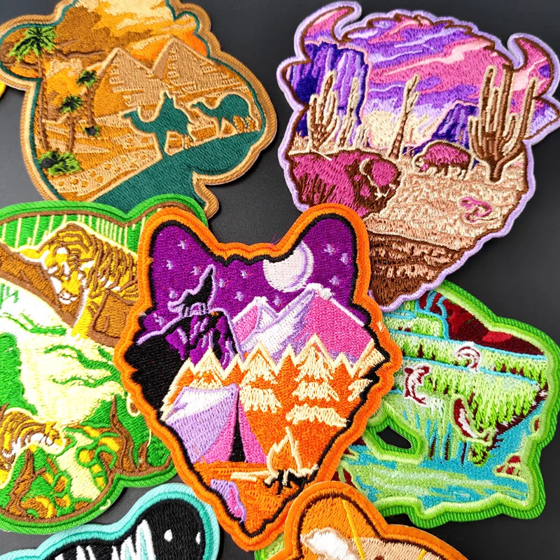 Нашивки с вышивкой тигра Кита для футболки металлические наклейки на джинсы