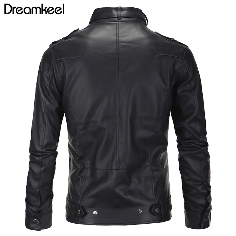 Мужская байкерская куртка из искусственной кожи в стиле панк мотоциклетная