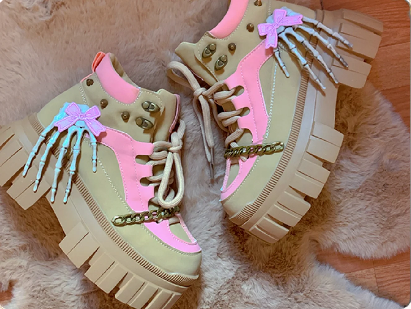 Женские ботильоны с круглым носком и бантом в японском стиле | Обувь