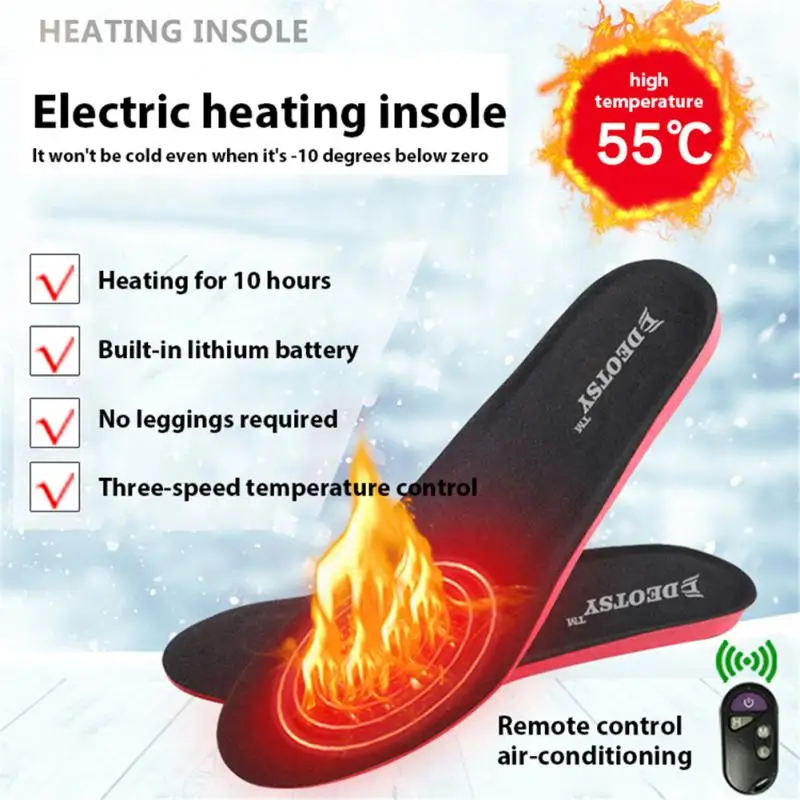 

Зимние уличные нагревательные стельки для мужчин и женщин с трехскоростным беспроводным термостатом и подогревом ног