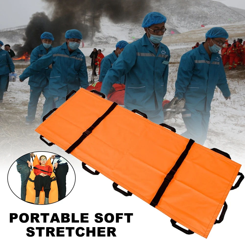 

Thickened Canvas 12 Handles Soft First Aid Home Household Medical Stretcher With Handbag
