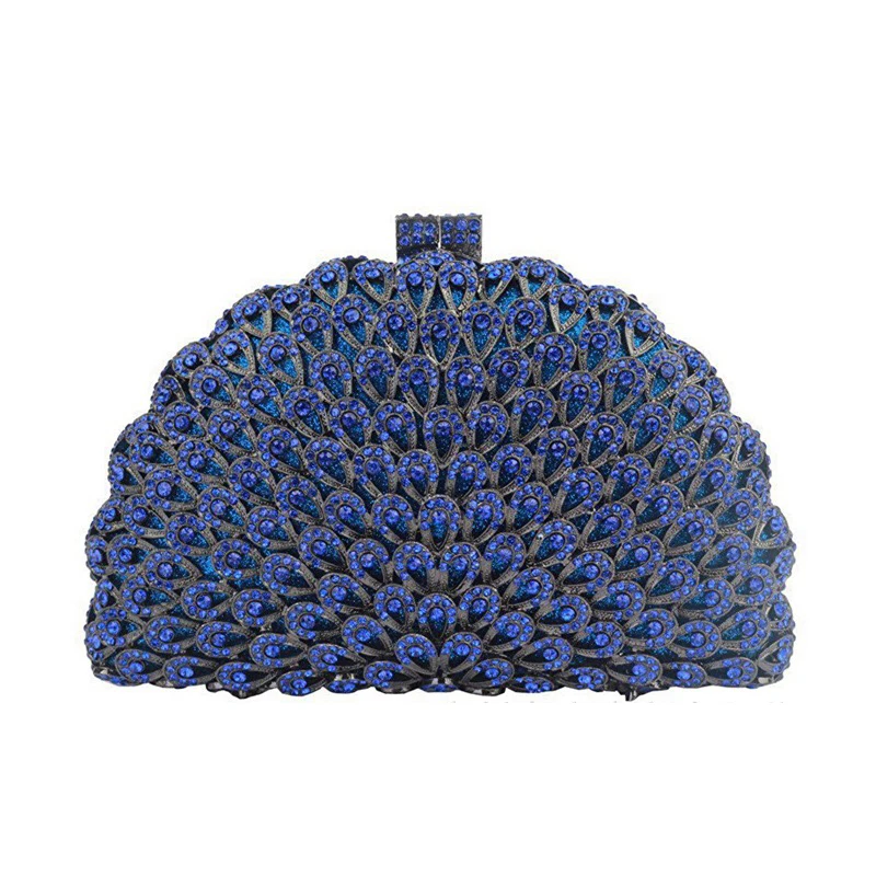 

Female Blue/Gold/Green Evening Clutch Bag Glitter Purse Diamond Rhinestone Wedding Wallet Crystal Women Girls Party Prom Bags