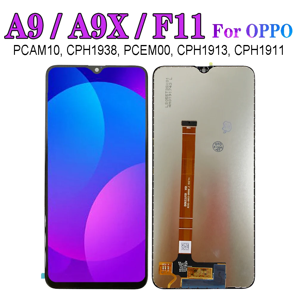 ЖК-дисплей A9 A9X с рамкой для OPPO F11, ЖК-дисплей с сенсорным экраном и дигитайзером в сборе, сменный экран PCAM10 cph1850 PCEM00 CPH1913 CPH1911
