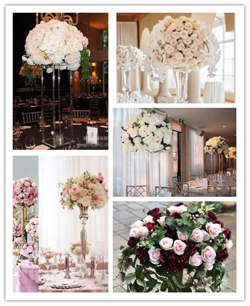 

60 Cm 3/4 Large Artificial Flower Ball Silk Table Flower Core for Party Event Wedding Decoration Road Lead Table Bouquet