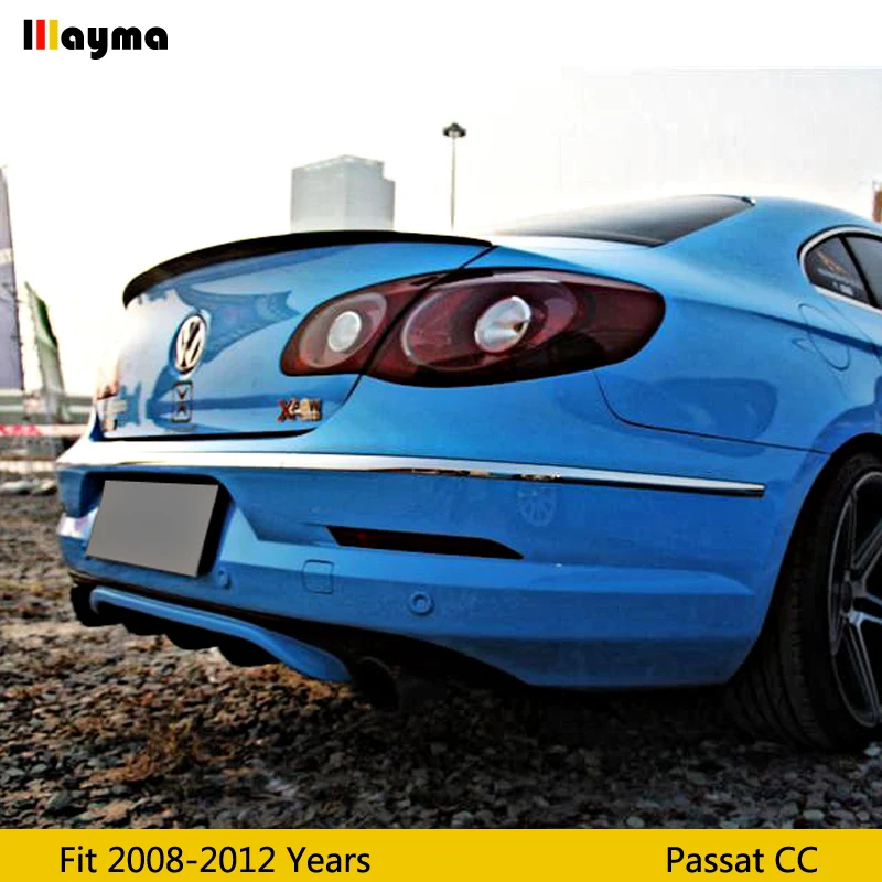 R линии Стиль углеродного волокна задний спойлер на багажник для Volkswagen Passat CC 2008 2012