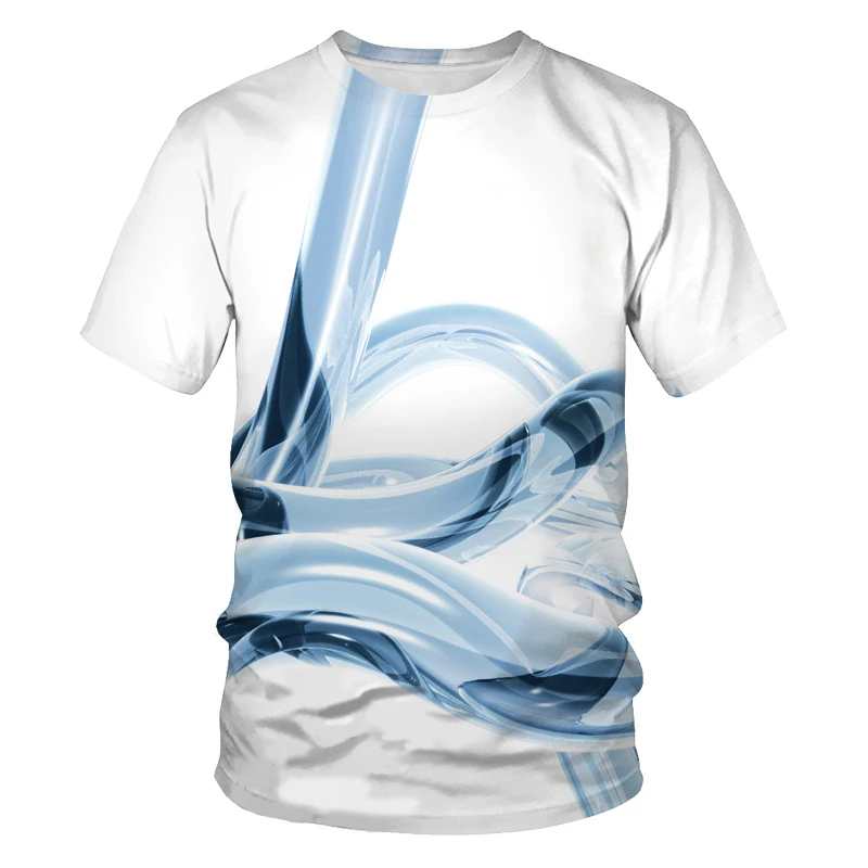 

New three-dimensional technology 3D printing summer men's and women's short-sleeved men's T-shirt outdoor casual shirt oversized