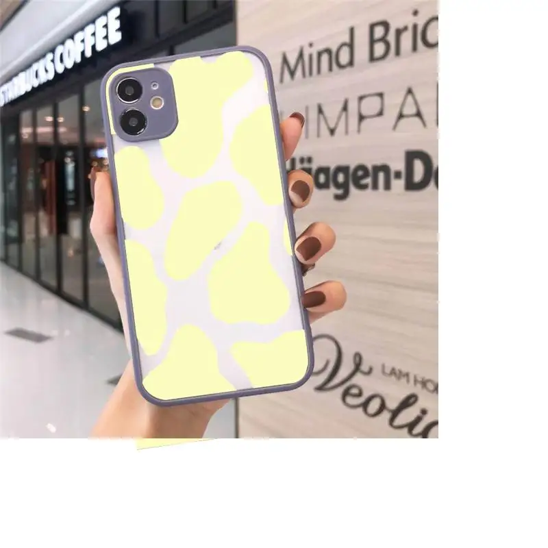 

Cow color Print fashion Pattern texture Phone Case Matte For iPhone 12 Mini 11 Pro XR XS Max 7 8 Plus X Hard PC Back Cover