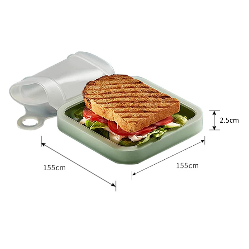

Environmental Lunch Box Food Container Material Microwave Tableware Sandwich Reusable Student Portable Silicone Food Lunch Box
