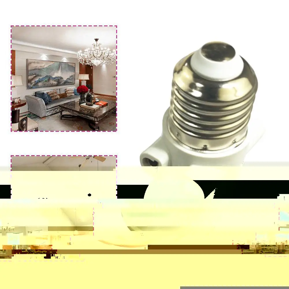 

Fireproof E27 Bulb Adapter Lamp Holder Base Socket with Conversion 4A Plug For Lights EU AC100-240V C1T6