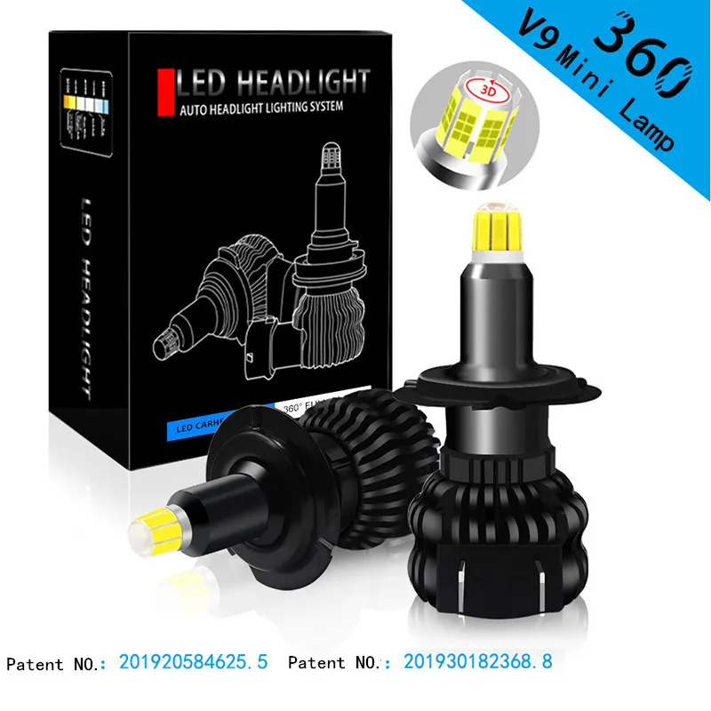 

2pcs 100w 3d effect D2S D4S H7 H1 H8 H11 H10 9005 LED Auto Headlight Conversion Bulb Kit fog Driving Light Lamp 8 sides 18000lms