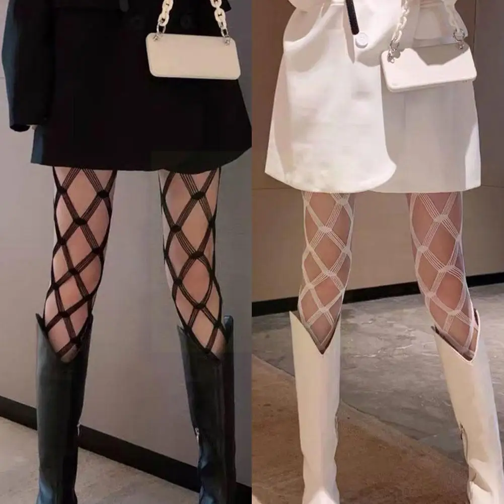 

Women Pantyhose Black White Tights Ladies Fishnet Net Burlesque Stocking Pattern Hoise