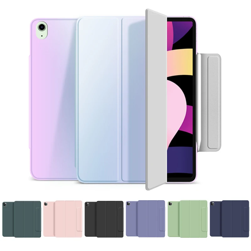 

Новый двойной Магнитный чехол для Ipad 2021 Pro 11 12,9, чехол Smart Wake, чехол из искусственной кожи для Ipad Air 4 10,9 дюйма, складной чехол 2020