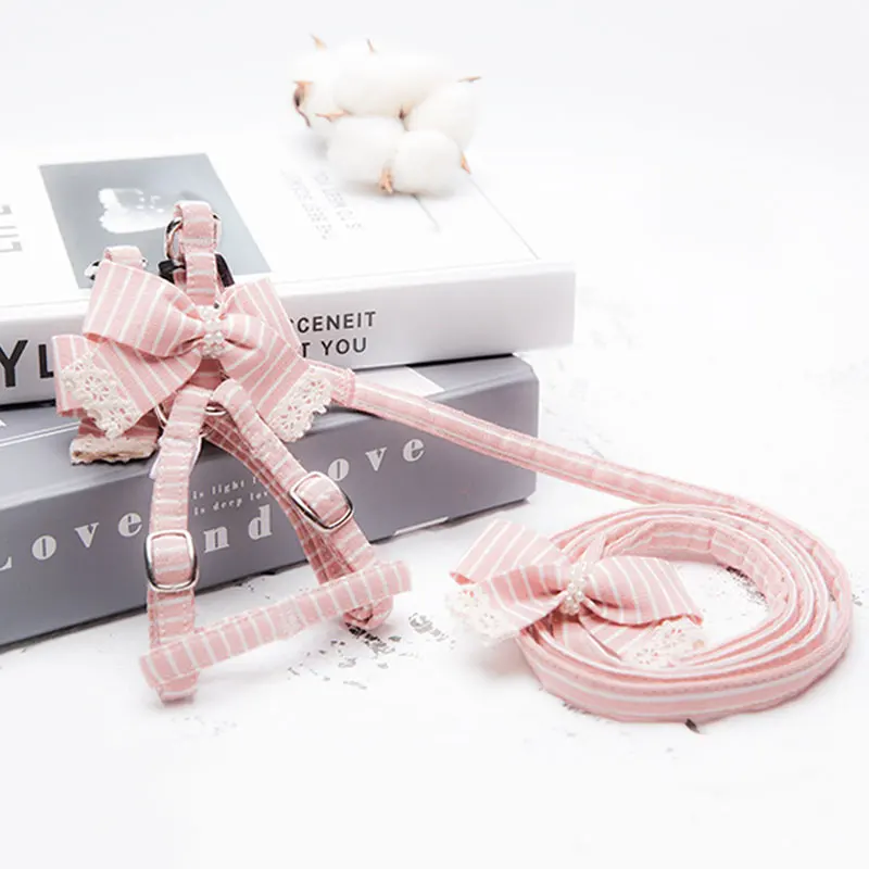 

Хлопковая поводок для маленьких щенков, комплект хлопковых принадлежностей для прогулок на четыре сезона, цвета: розовый, синий, S, M, L, для со...