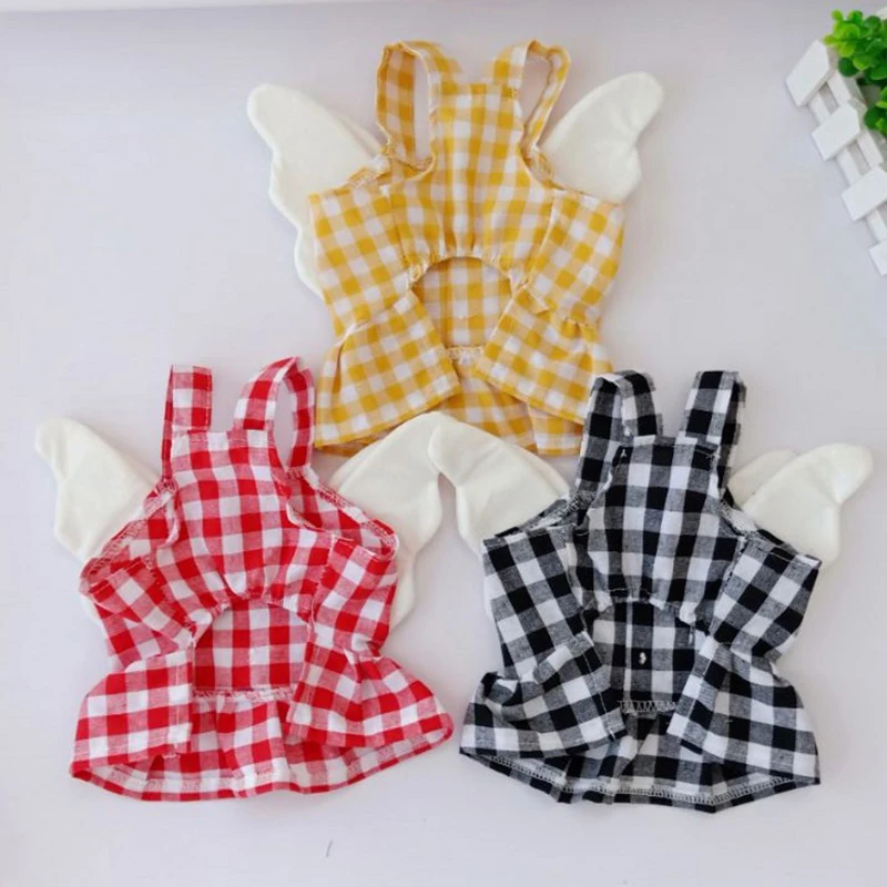 

Spring and Summer Angel Wings Puppy Dog Dress Cotton Plaid Pet Dresses for Small Dogs Yorkshire Maltese Cat Skirt Pets Clothes