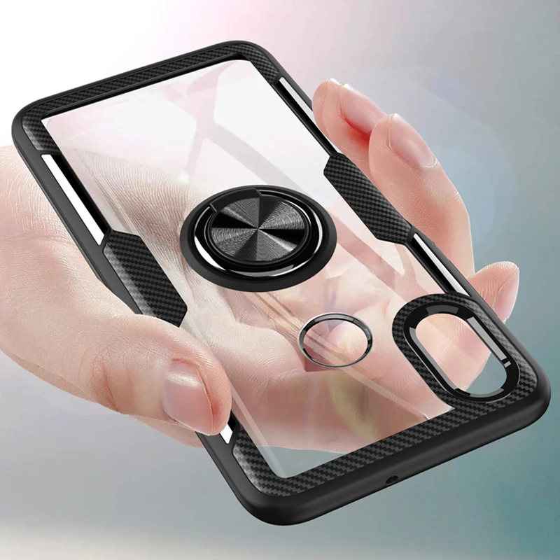 Car Holder Ring Case For Xiaomi Mi 8 9 SE Mi8 Mi9 Transparent Shockproof Phone Back Cover Xiomi Xiao mi 9SE 8SE On |