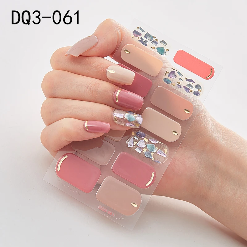 

14tips/ Nail Art Stickers New 3D Flower Transparent and Solid Color Pattern Waterproof DIY Self-adhesive Flower Manicure Tool