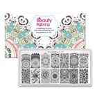 Стальная штамповочная пластина Beautybigbang стандартного размера XL- 074, кружевная мандала, цветок, ветка, геометрическое изображение